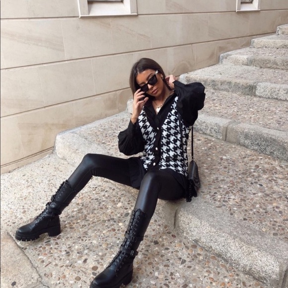 MANGO houndstooth knit jeweled vest blogger favorite - Picture 10 of 16